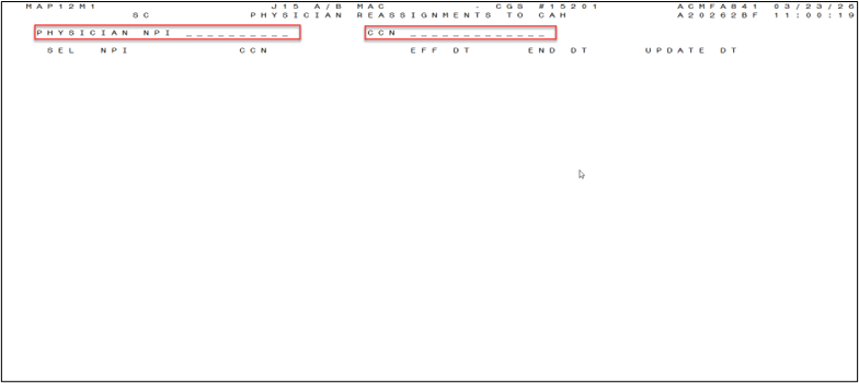 Phys Reassignent to CAH